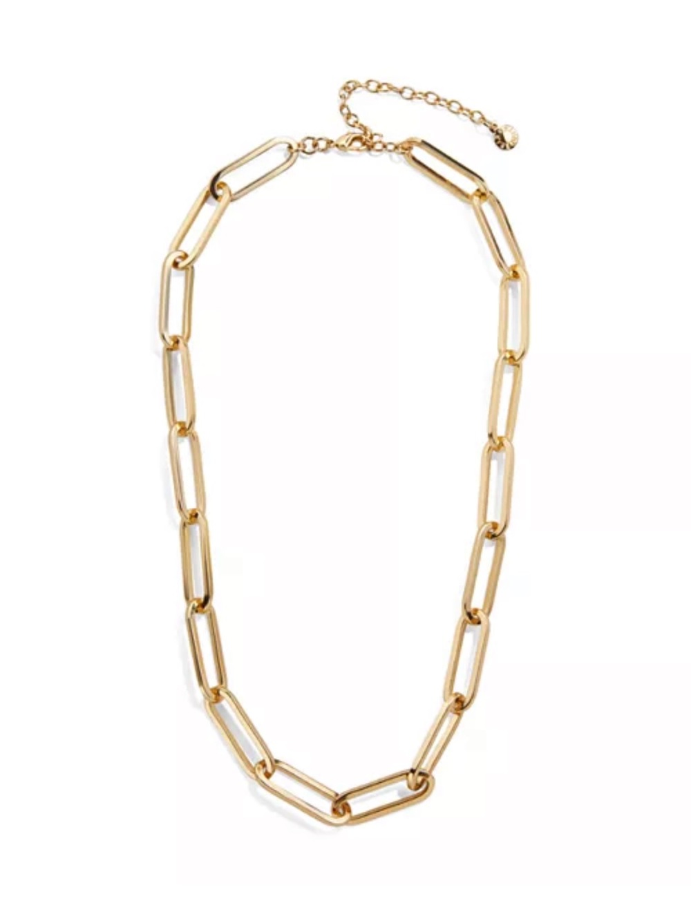 NWT: BaubleBar Gold Paperclip Large Link Necklace Hera Gold Plated Brass